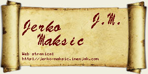 Jerko Maksić vizit kartica